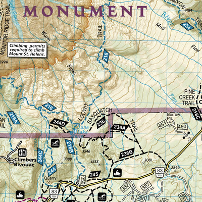 National Geographic 822 Mount St. Helens, Mount Adams [Gifford Pinchot National Forest] (west side) digital map