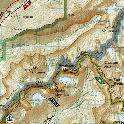 National Geographic 825 Alpine Lakes Wilderness (west side) digital map