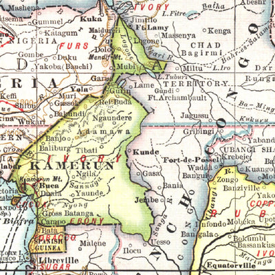 National Geographic Africa 1909 digital map