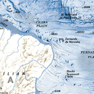 National Geographic Atlantic Ocean Floor digital map