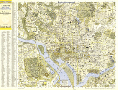 National Geographic Central Washington, District Of Columbia 1948 digital map