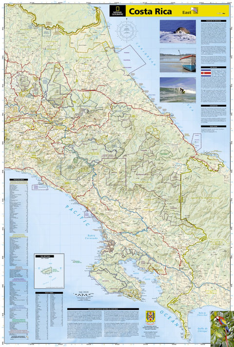 National Geographic Costa Rica (east side) digital map