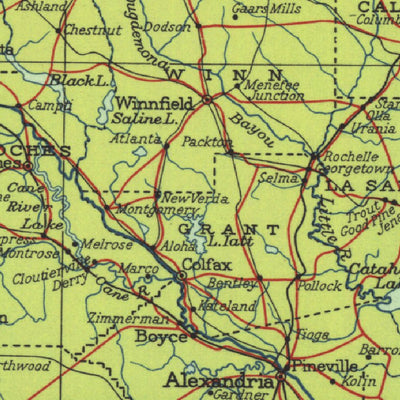 National Geographic Louisiana 1930 digital map