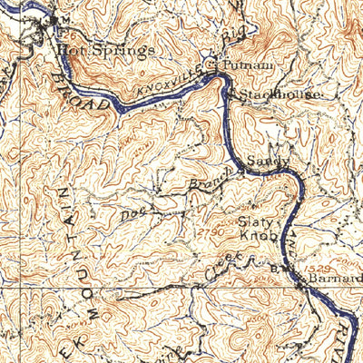 National Geographic North Carolina Tennessee Cumerberland Blue Ridge 1889 digital map
