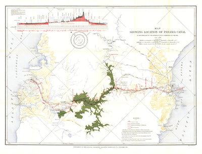 National Geographic Panama Canal Location 1899-1902 digital map