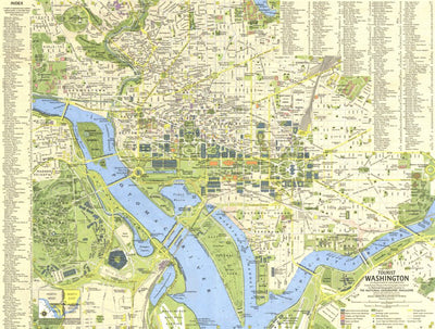 National Geographic Tourist Washington 1964 digital map