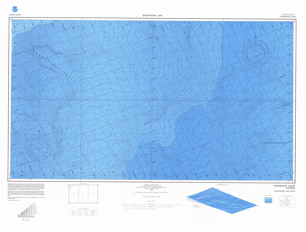 Chandeleur Valley (LM-142) Map by National Oceanographic & Atmospheric ...