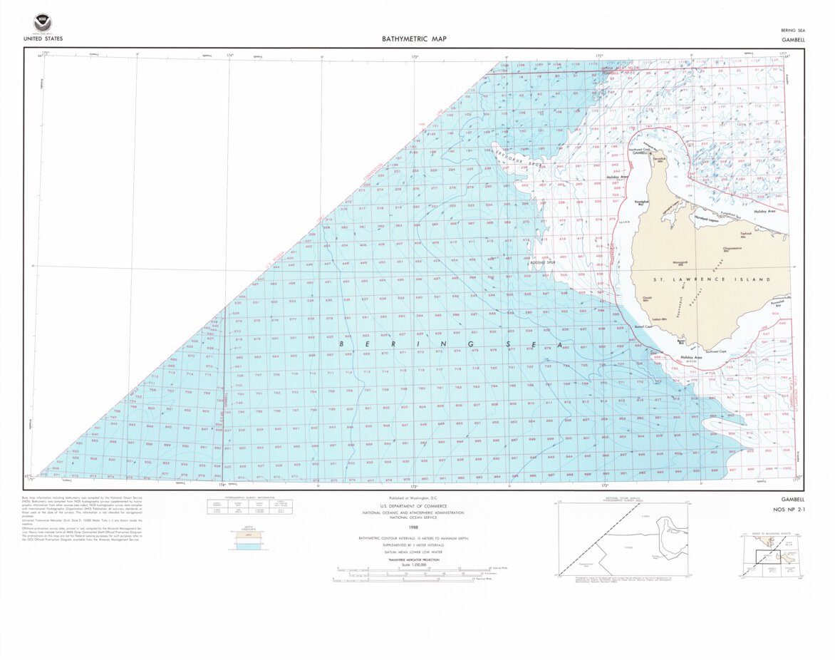 Gambell (NP 2-1) Map by National Oceanographic & Atmospheric ...