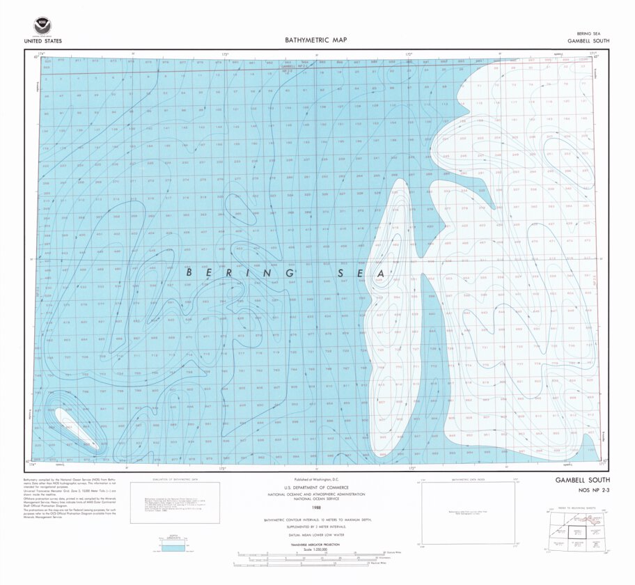 Gambell South (NP 23) Map by National Oceanographic & Atmospheric