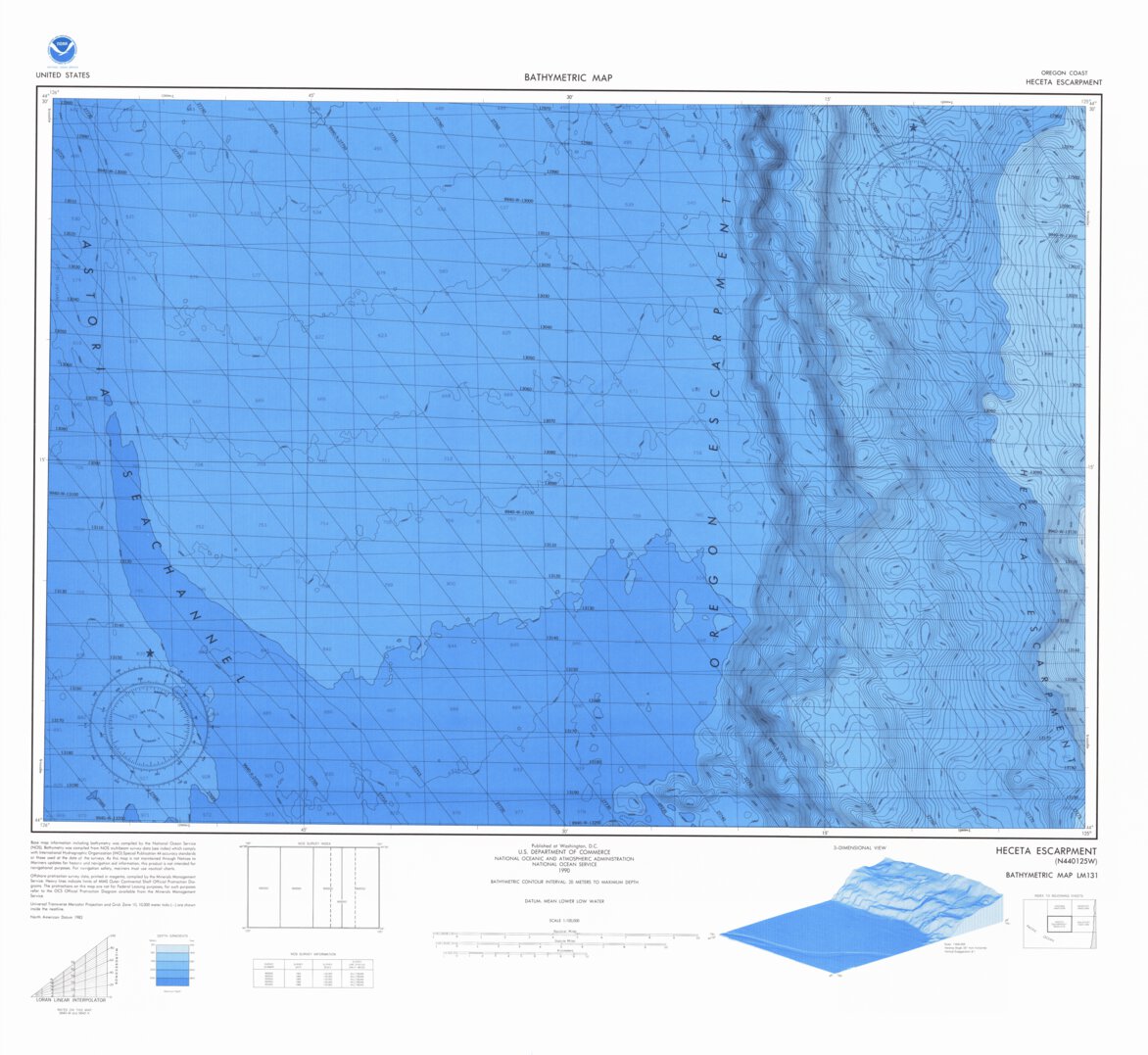 Heceta Escarpment Lm 131 Map By National Oceanographic And Atmospheric Administration Noaa