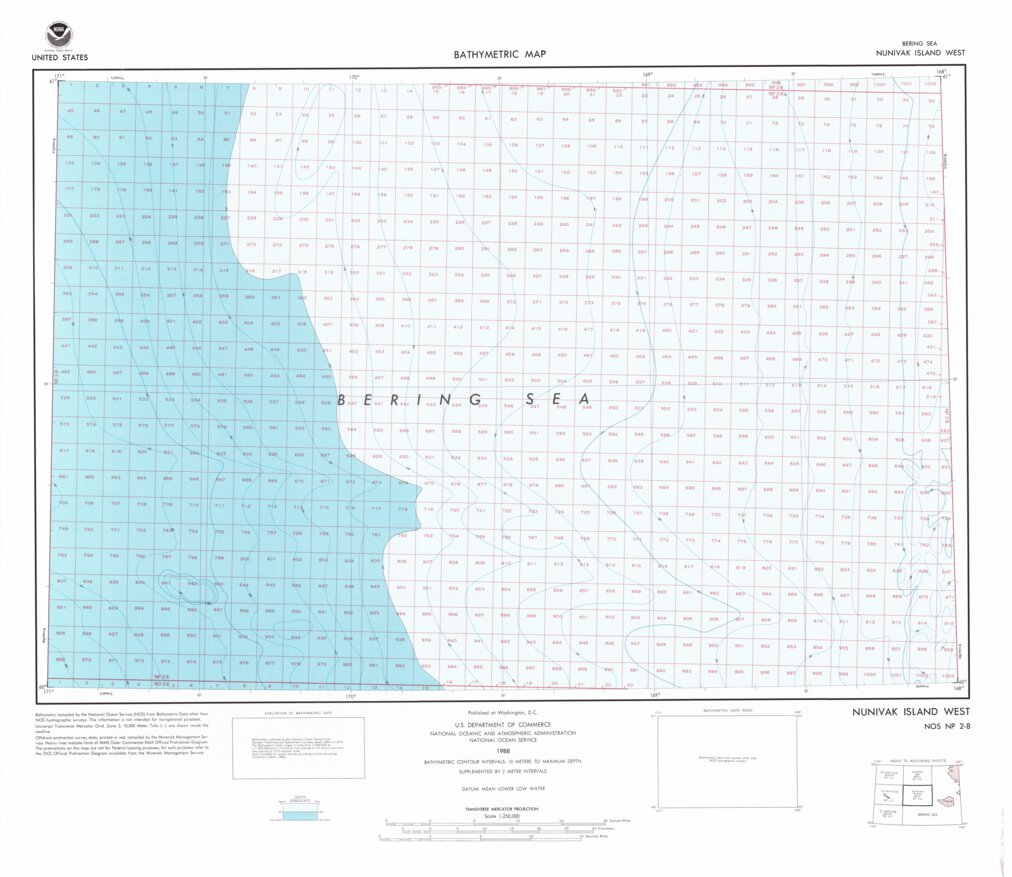 Nunivak Island West (NP 2-8) Map by National Oceanographic ...