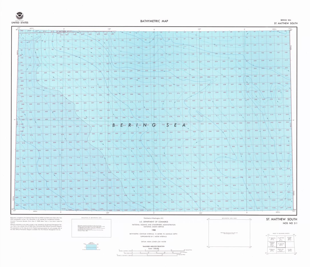 St Matthew South (NO 2-1) Map by National Oceanographic & Atmospheric ...
