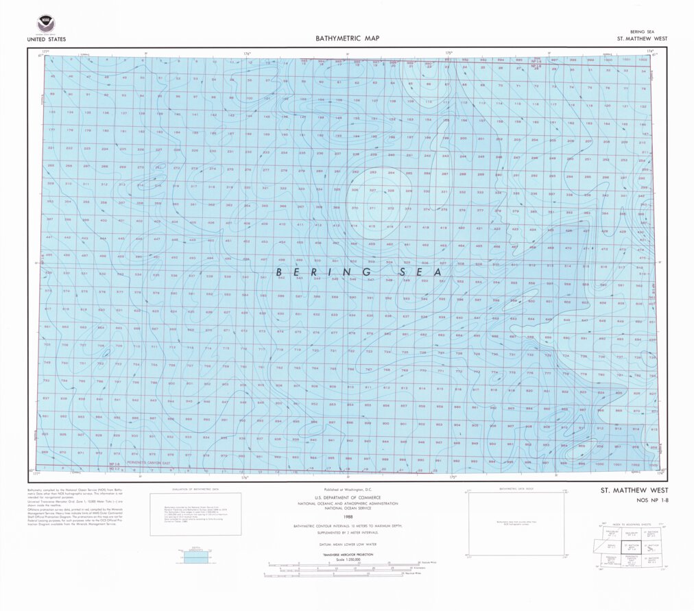 St Matthew West (NP 1-8) Map by National Oceanographic & Atmospheric ...