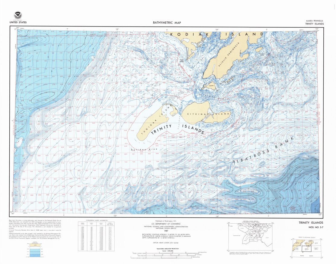 Blue Trinity Map Trinity Islands (NO 5-7) Map by National Oceanographic & Atmospheric ...
