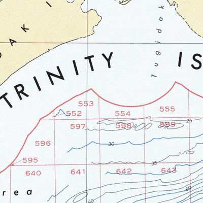 National Oceanographic & Atmospheric Administration (NOAA) Trinity Islands (NO 5-7) digital map