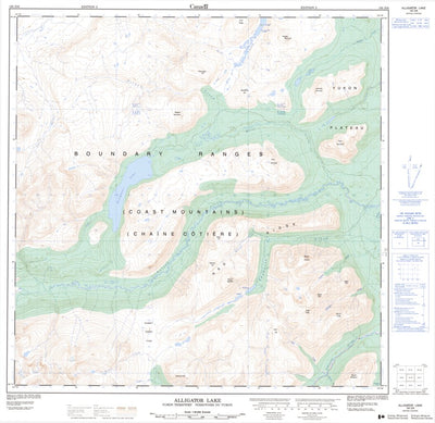 Natural Resources Canada Alligator Lake, YT (105D06 CanMatrix) digital map