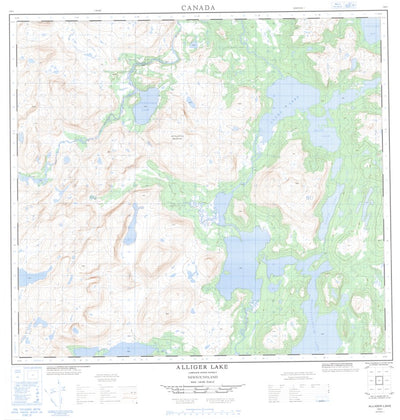 Natural Resources Canada Alliger Lake, NL (014E01 CanMatrix) digital map