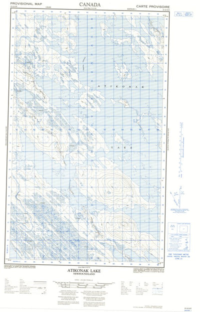 Natural Resources Canada Atikonak Lake East, NL (023A10_E CanMatrix) digital map