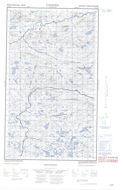 Natural Resources Canada Backway Lake East, NL (013G16_E CanMatrix) digital map