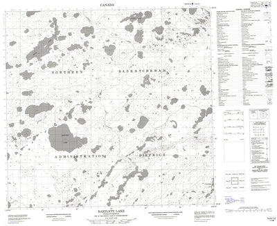 Natural Resources Canada Bartlett Lake, SK (074K12 CanMatrix) digital map