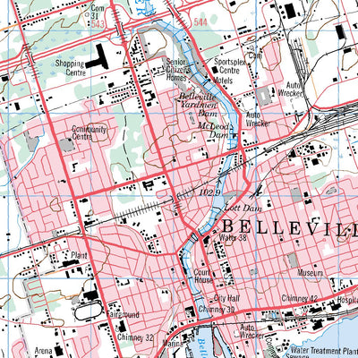 Natural Resources Canada Belleville, ON (031C03 CanMatrix) digital map