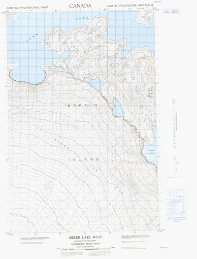 Natural Resources Canada Bieler Lake West West, NU (037E07_W CanMatrix) digital map