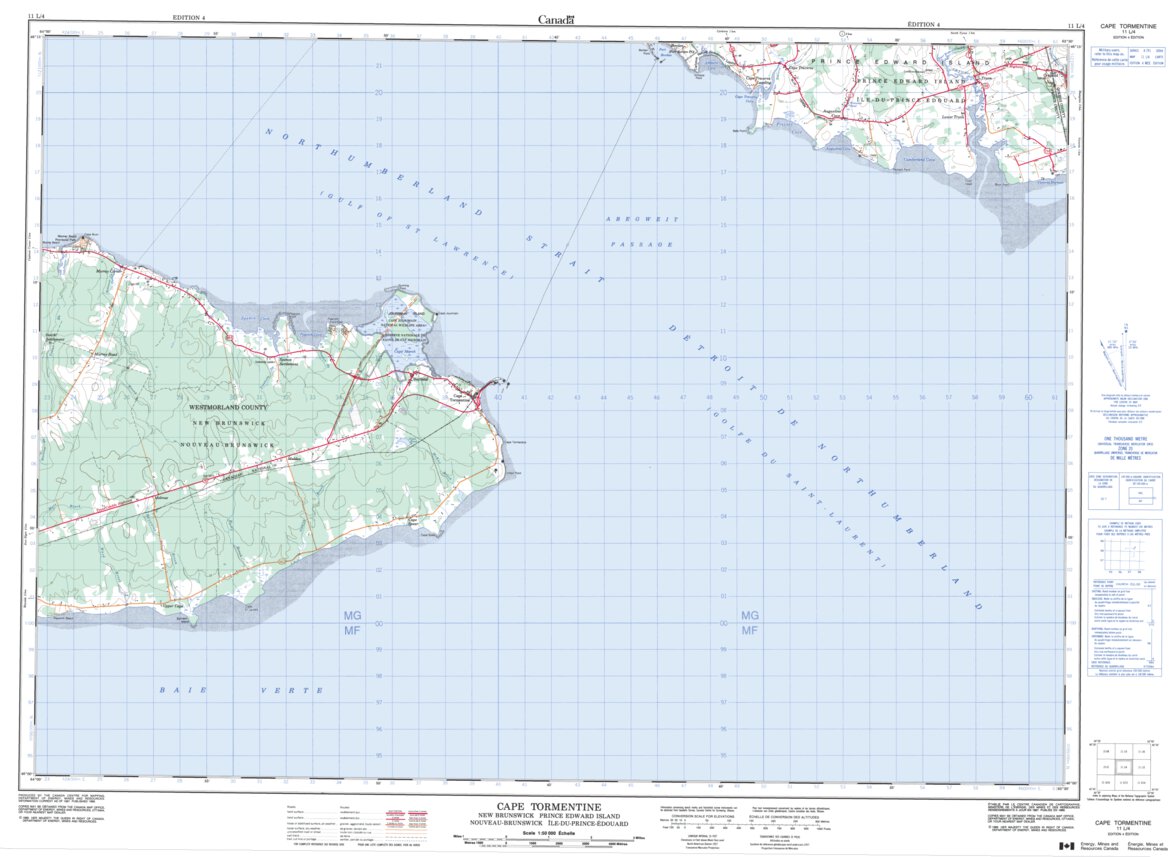Cape Tormentine, NB (011L04 CanMatrix) Map by Natural Resources Canada