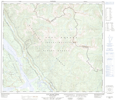 Natural Resources Canada Cut Thumb Creek, BC (093O11 CanMatrix) digital map