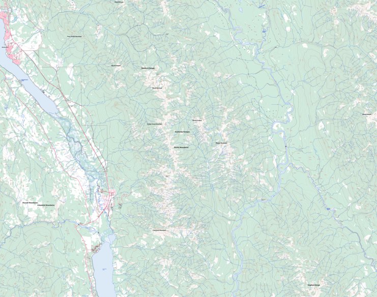 トップス map Fairmont Hot Springs, BC (082J05 Toporama) Map by Natural