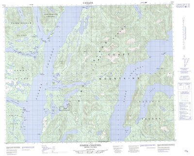 Natural Resources Canada Fisher Channel, BC (093D04 CanMatrix) digital map