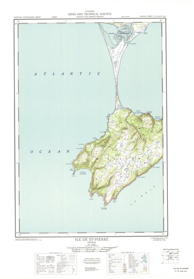 Natural Resources Canada Ile De St-Pierre West, NL (011I16_W CanMatrix) digital map