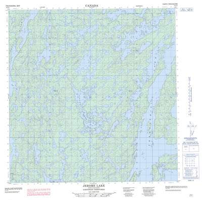 Natural Resources Canada Jerome Lake, NT (075E01 CanMatrix) digital map