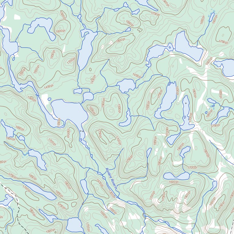 Lac Au Brochet, QC (022F12 Toporama) Map by Natural Resources Canada ...