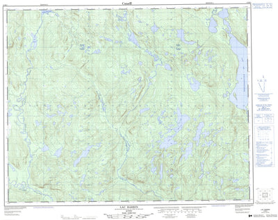 Natural Resources Canada Lac Barrin, QC (012M08 CanMatrix) digital map