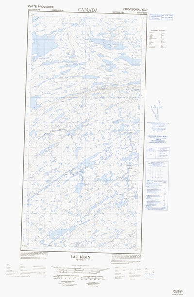 Natural Resources Canada Lac Bégin West, QC (035F07_W CanMatrix) digital map
