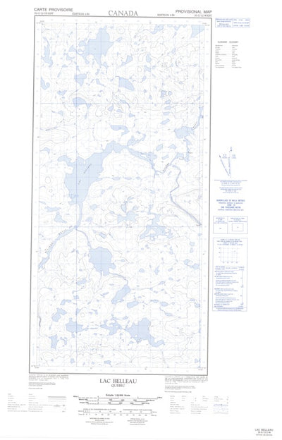 Natural Resources Canada Lac Belleau West, QC (035G12_W CanMatrix) digital map