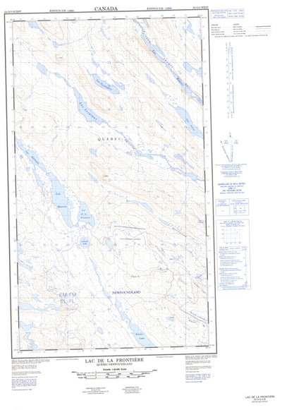 Natural Resources Canada Lac De La Frontière West, NL (023O03_W CanMatrix) digital map