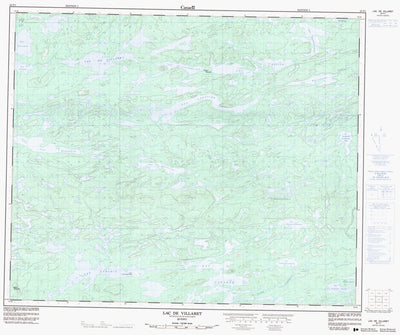 Natural Resources Canada Lac De Villaret, QC (033F01 CanMatrix) digital map