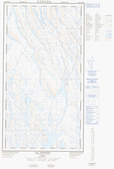 Natural Resources Canada Lac Harveng East, QC (024K05_E CanMatrix) digital map