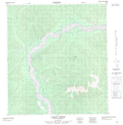 Natural Resources Canada Ladue Creek, YT (115N01 CanMatrix) digital map
