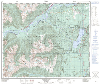 Natural Resources Canada Lakelse Lake, BC (103I07 CanMatrix) digital map