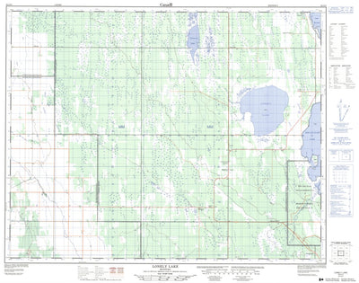 Natural Resources Canada Lonely Lake, MB (062O03 CanMatrix) digital map