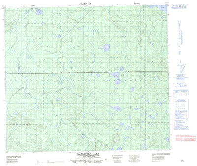 Natural Resources Canada Mcalister Lake, SK (073N12 CanMatrix) digital map
