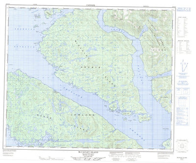 Natural Resources Canada Mccauley Island, BC (103G09 CanMatrix) digital map