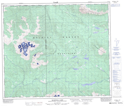 Natural Resources Canada Mcdonell Lake, BC (093L13 CanMatrix) digital map