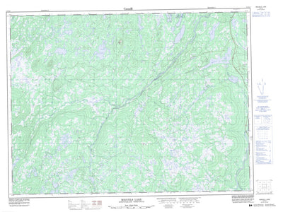 Natural Resources Canada Miguels Lake, NL (002D12 CanMatrix) digital map