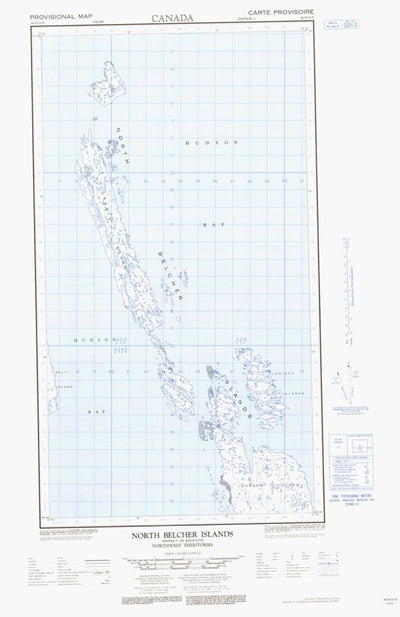Natural Resources Canada North Belcher Islands East, NU (034D13_E CanMatrix) digital map