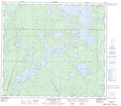 Natural Resources Canada Opachuanau Lake, MB (064B12 CanMatrix) digital map