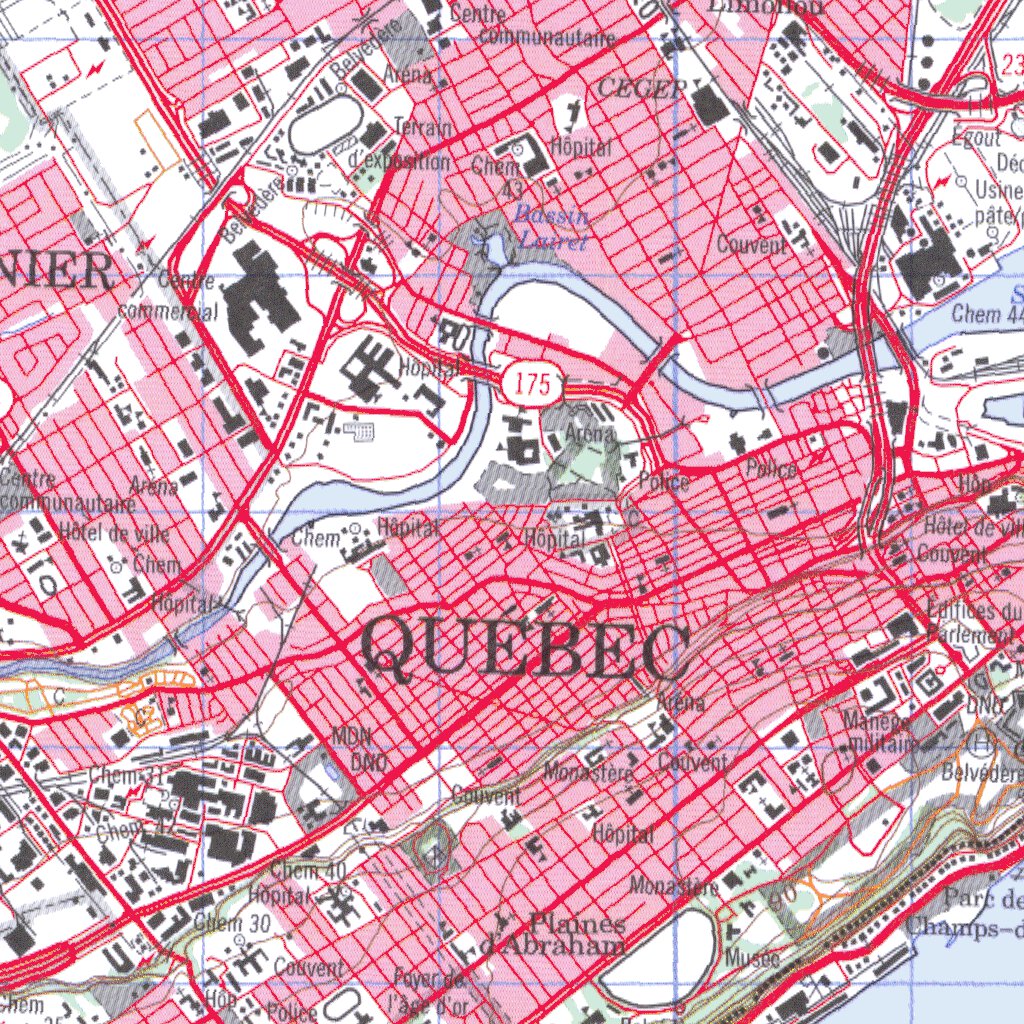 Quebec Clean Map Québec, QC (021L14 CanMatrix) Map by Natural Resources Canada | Avenza Maps