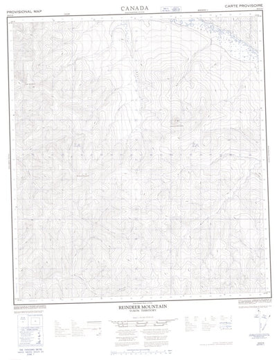 Natural Resources Canada Reindeer Mountain, YT (115O11 CanMatrix) digital map